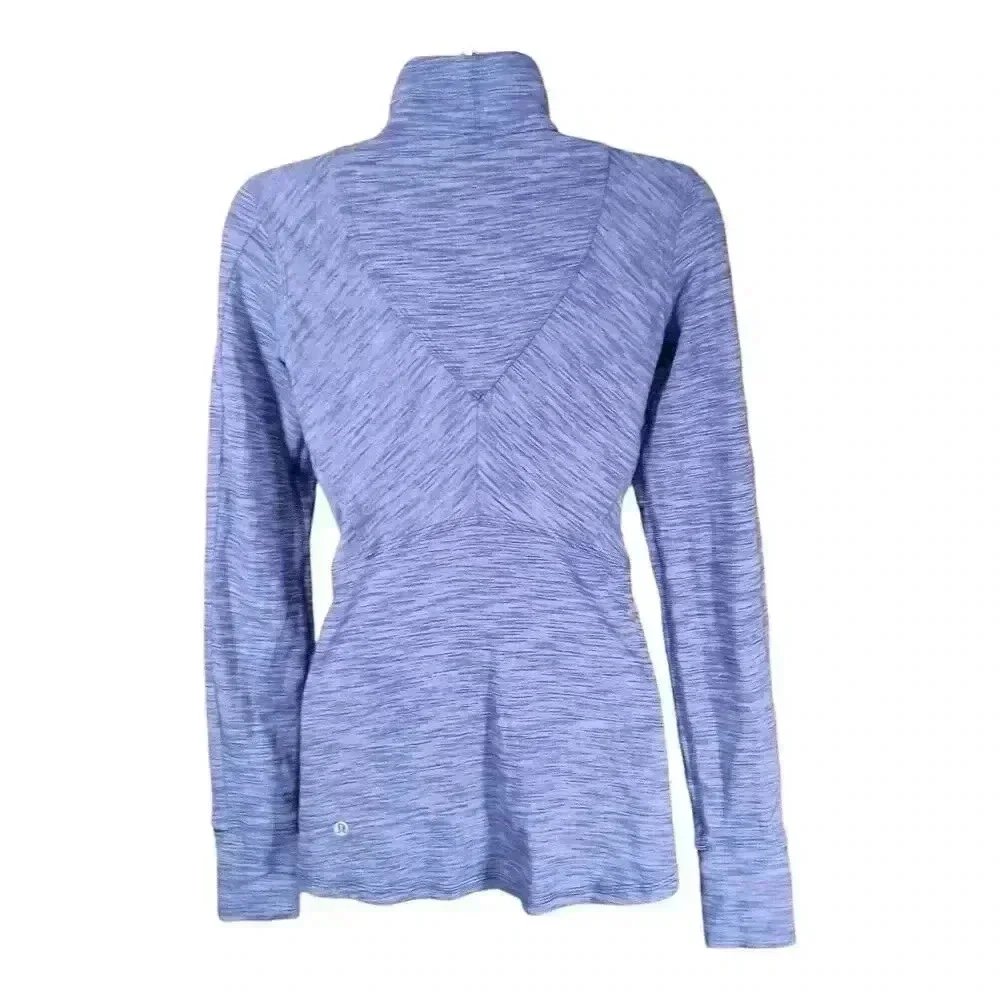 Lululemon Kanto Catch Me Jacket 1/2 Zip Pullover Heathered Sapphire Blue Women 4